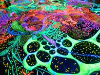 Psychedelic drawing blacklight art www.fluorencia.com.ar